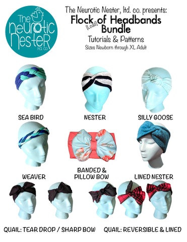 Flock of Headbands Bundle Patterns & Tutorials - A4