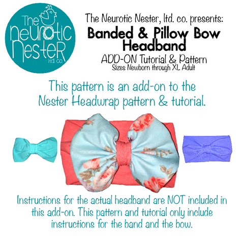 Add-On: Banded & Pillow Bow Sewing Pattern & Tutorial - A4