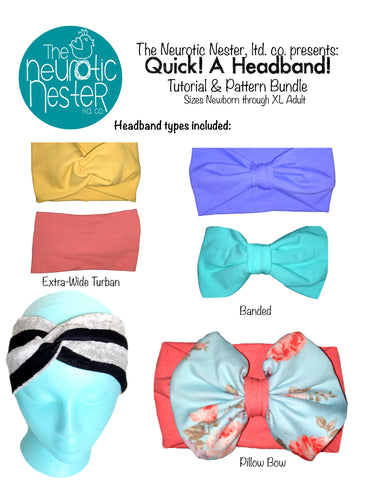 QUICK! A Headband! Sewing Pattern & Tutorial - A4